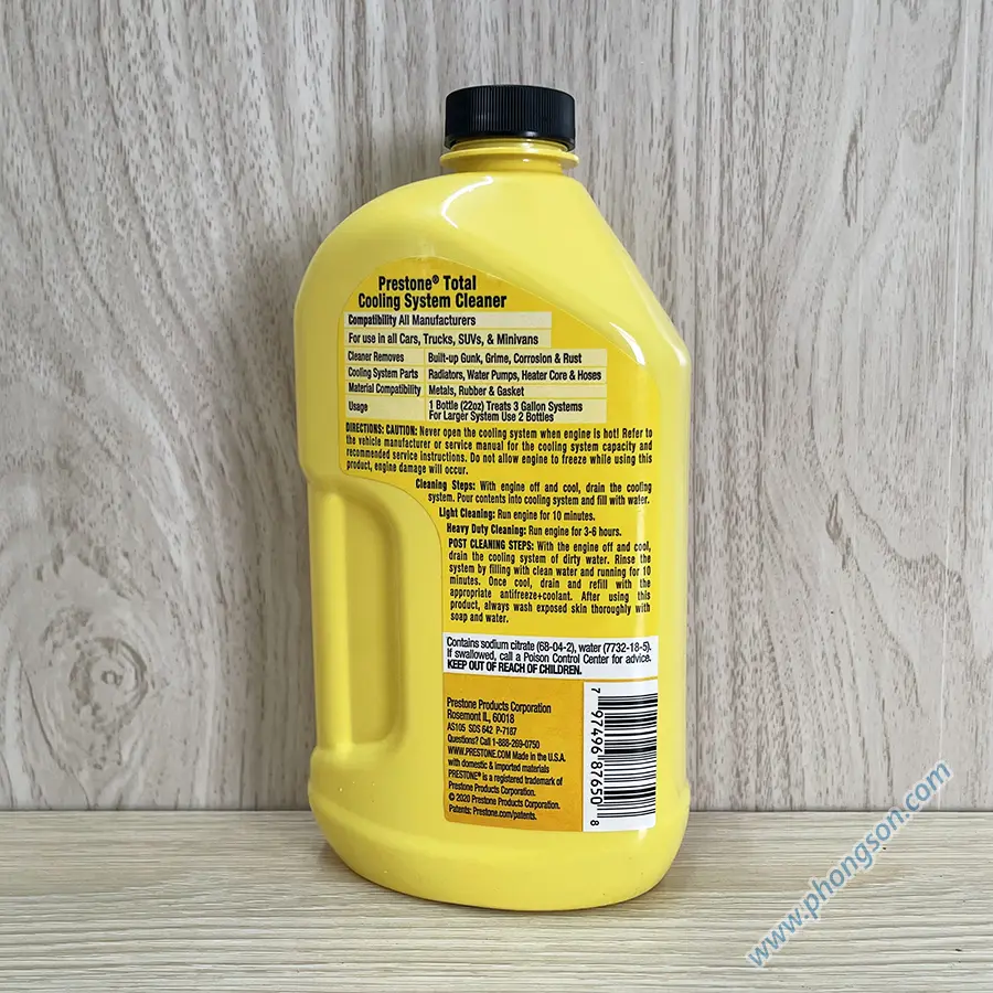 Chai dung dịch vệ sinh két nước làm mát Prestone Total Cooling System Cleaner