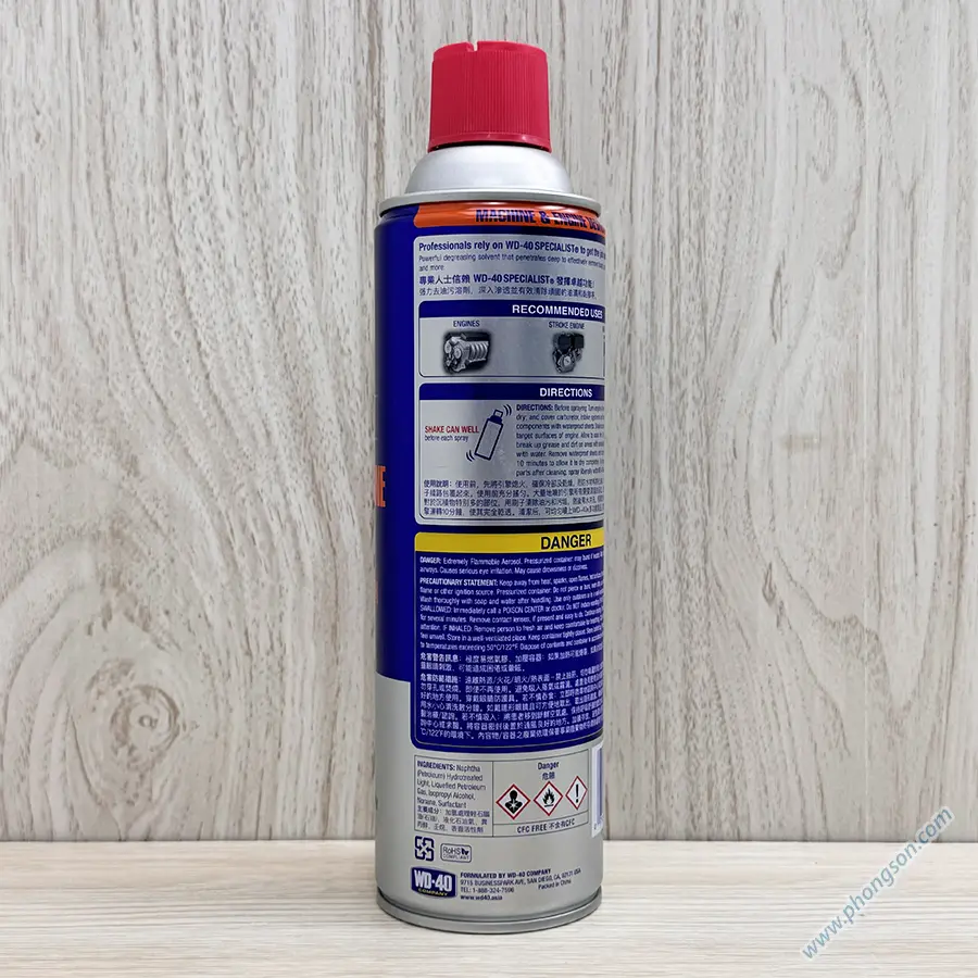 Chai xịt dung dịch tẩy rửa dầu mỡ máy và động cơ WD-40 Machine & Engine Degreaser