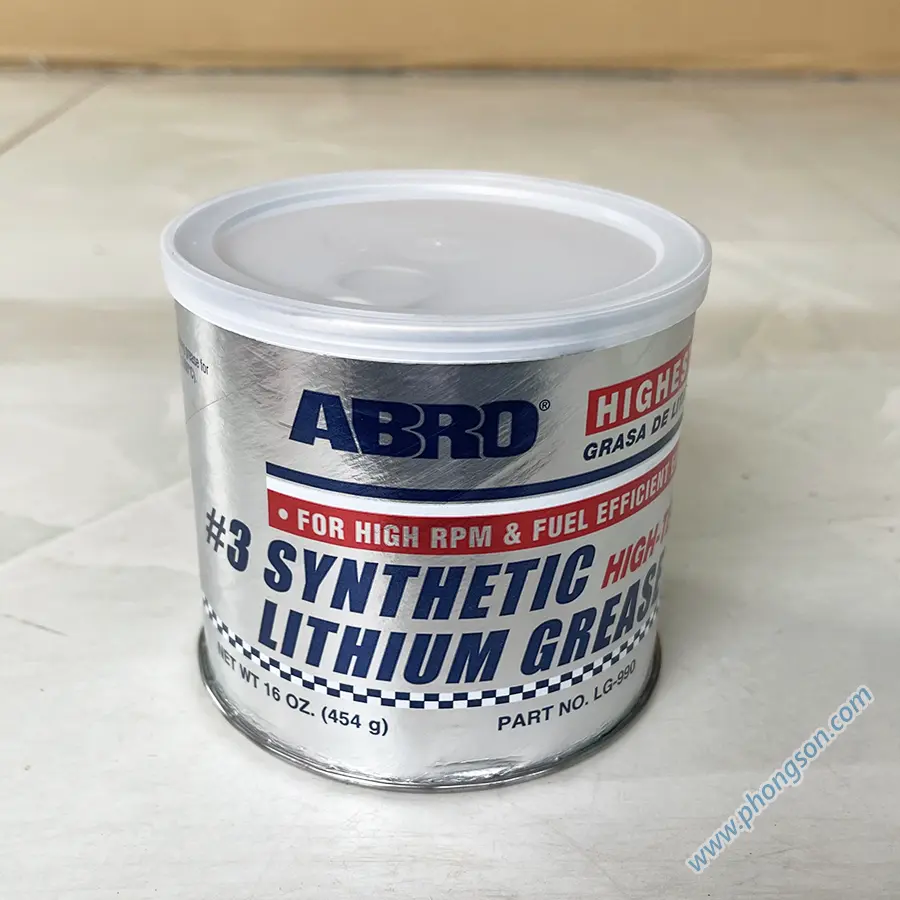 Mỡ bò chịu nhiệt độ cao Abro gốc lithium tổng hợp, chịu nước, chịu áp lực cao và tải nặng. Bôi trơn đa dụng (Synthetic Lithium Grease).