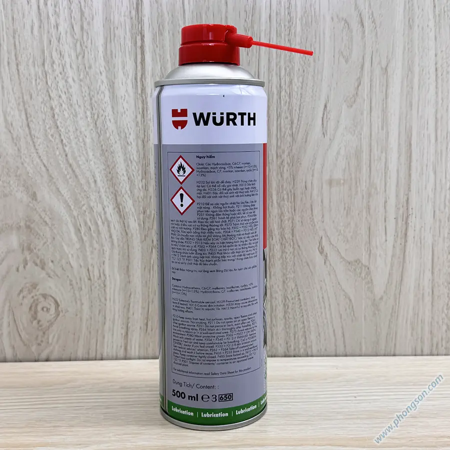 Mỡ bò nước HHS 2000 Wurth 0893106 chai xịt 500ml