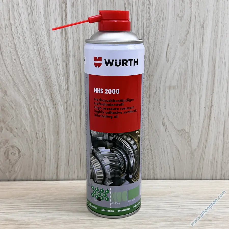 Mỡ bò nước HHS 2000 Wurth 0893106 chai xịt 500ml
