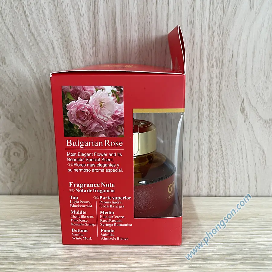 Nước hoa Grasse Bulgarian Rose mùi thơm hoa hồng. Sử dụng để trong xe ô tô, phòng hoặc nhà ở.