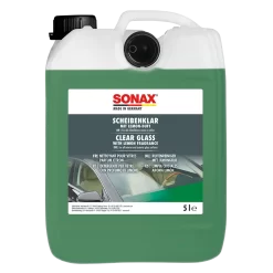 Nước lau kính Sonax Clear Glass 338505 can 5 lít. Làm sạch và trong kính xe ô tô, kính cửa số và gương.