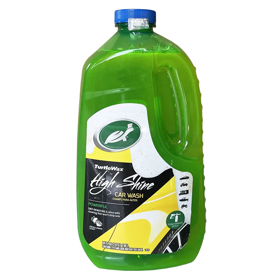 Nước rửa xe Turtle Wax High Shine làm sạch, sáng bóng và bảo vệ sơn xe.