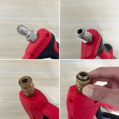 Súng rửa xe cao áp, phù hợp với cả người dùng chuyên nghiệp và không chuyên. Ứng dụng rửa xe, làm sạch sàn, nhà xưởng, hoặc theo nhu cầu. Chịu áp đến 4000 PSI, kết nối nhanh đầu vào 3/8, đầu ra 1/4 inch.