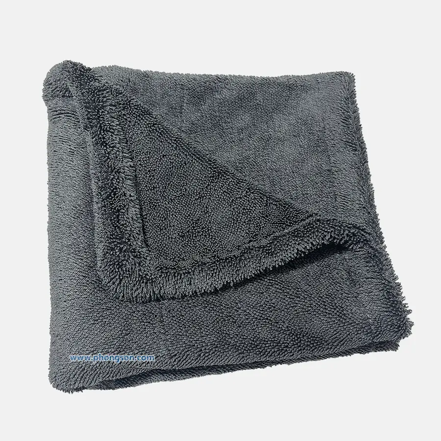 Khăn vải microfiber xoắn lau nước rửa xe, lau khô xe ướt.