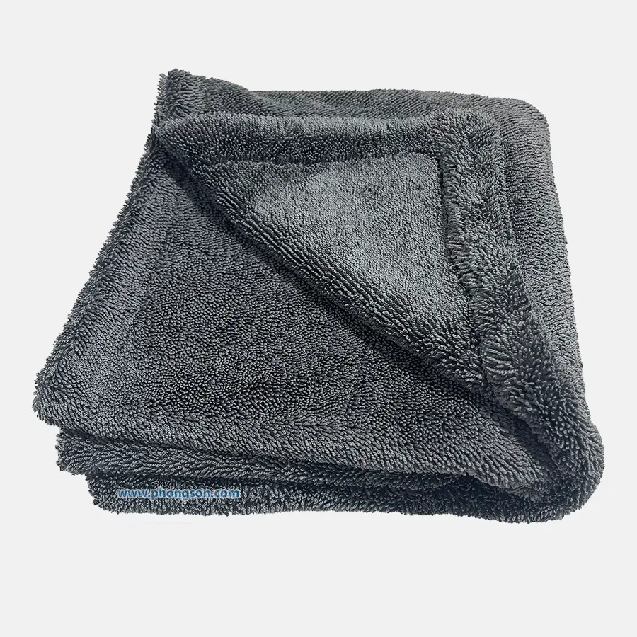 Khăn vải microfiber xoắn lau nước rửa xe, lau khô xe ướt.