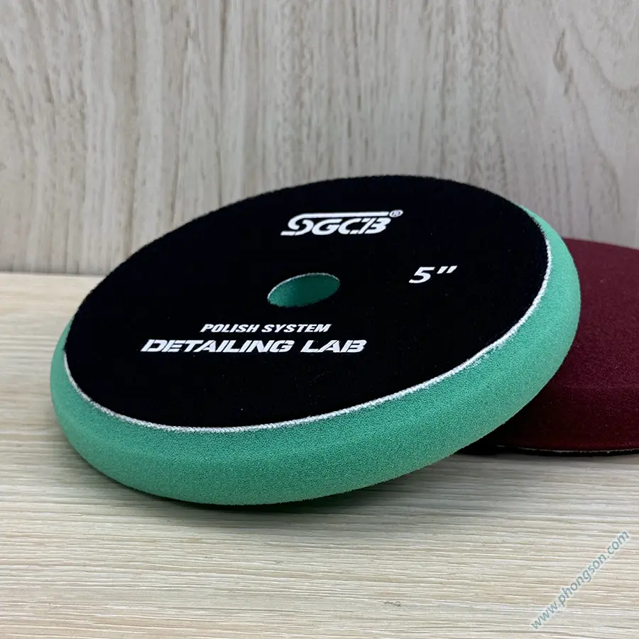 Phớt đánh bóng SGCB 5in Heavy Cutting màu xanh, đánh bóng bước 1 xử lý lỗi và xước mức trung bình tới nặng.