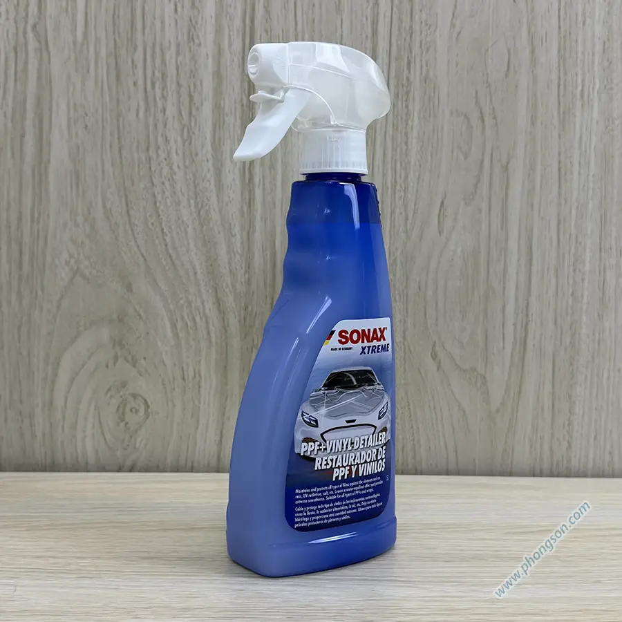Dung dịch chăm sóc phim dán xe ô tô Sonax PPF+Vinyl Detailer - Làm bóng, duy trì và bảo vệ.