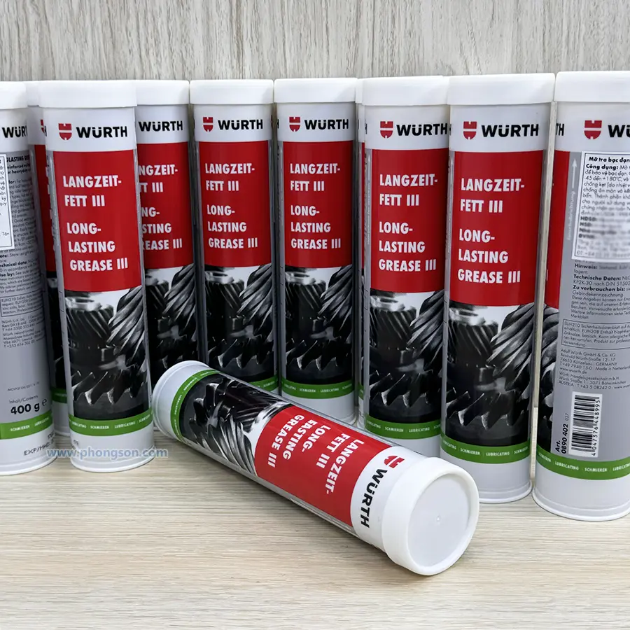 Mỡ bôi trơn đa năng chịu tải nặng Grease III Wurth 0890402 Long-Lasting
