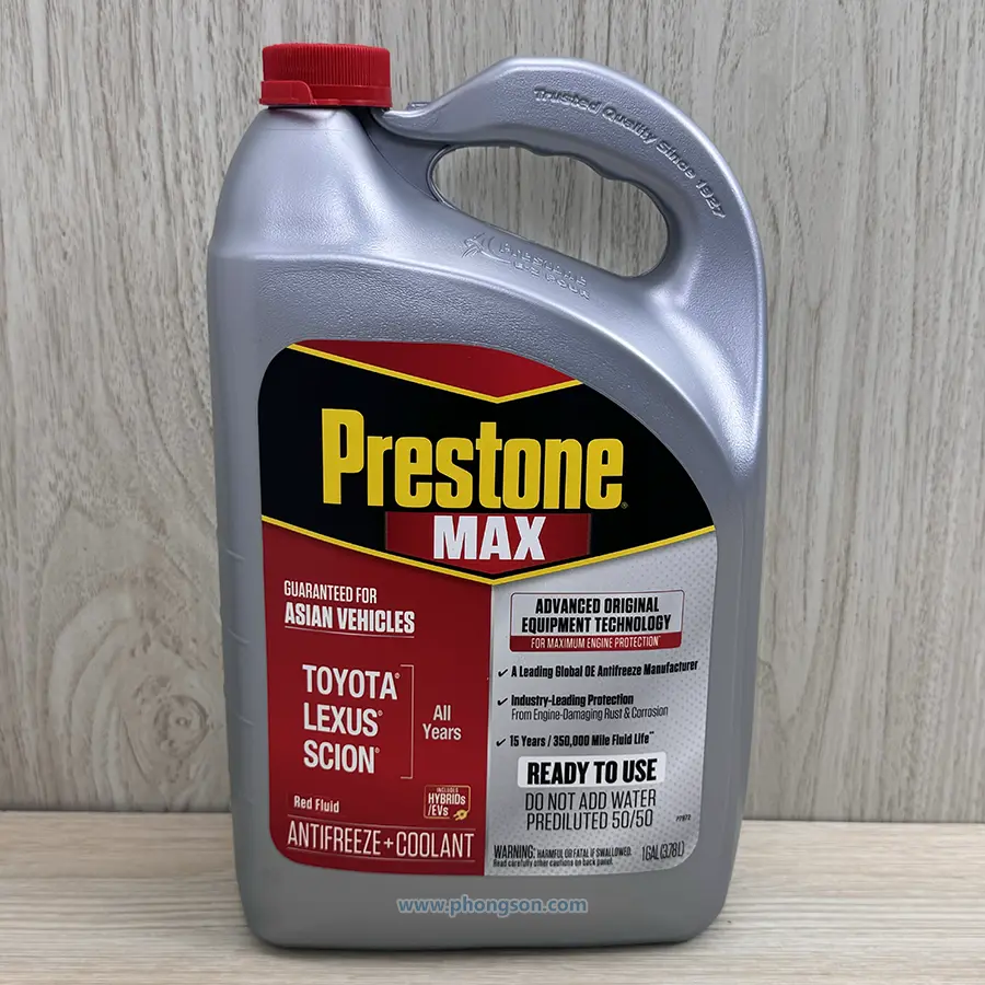 Nước làm mát động cơ Prestone MAX AF6210 tối ưu sử dụng cho xe ô tô Toyota, Lexus, Scion.
