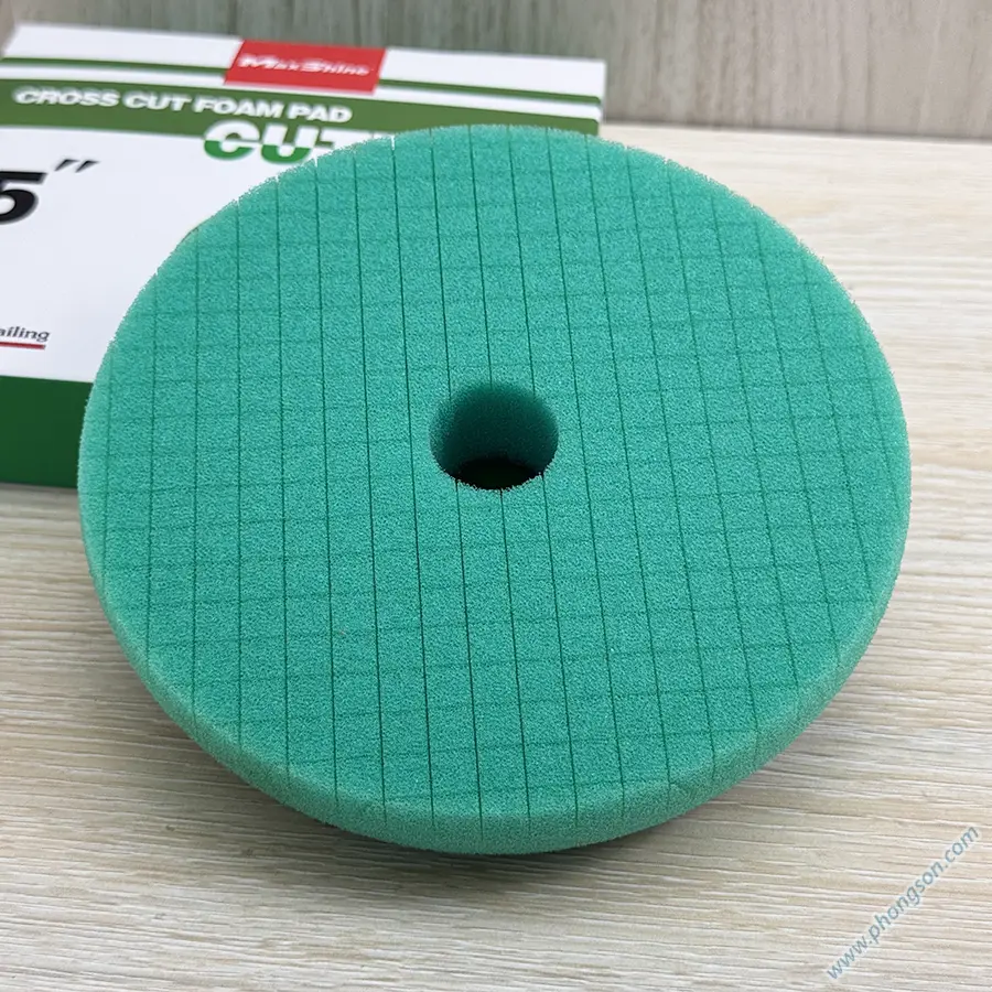 Phớt đánh bóng MaxShine xanh 5in caro cutting (bước 1)