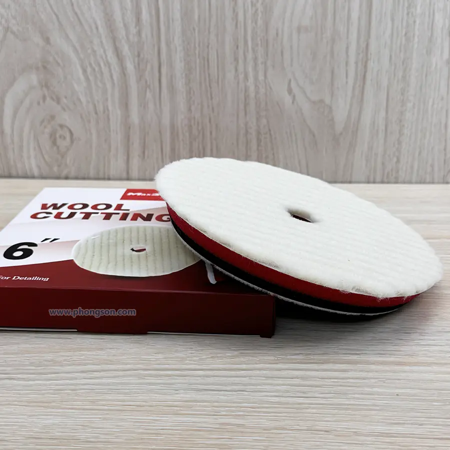 Phớt lông cừu MaxShine 6in đệm xốp sợi ngắn (Wool Cutting Pad)