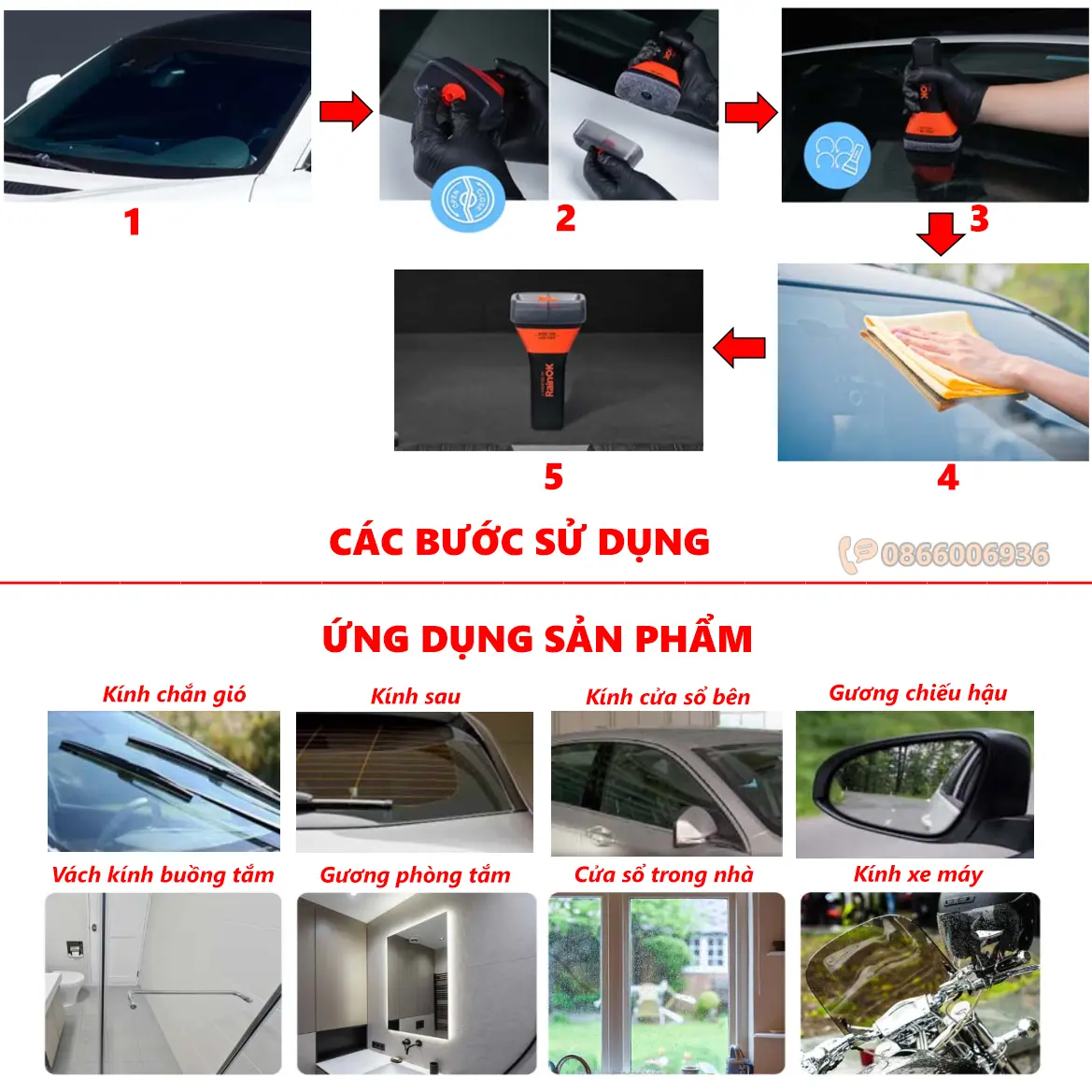 Chất phủ chống bám nước kính RainOK Easy Grip - Chống bám nước mưa xe ô tô.