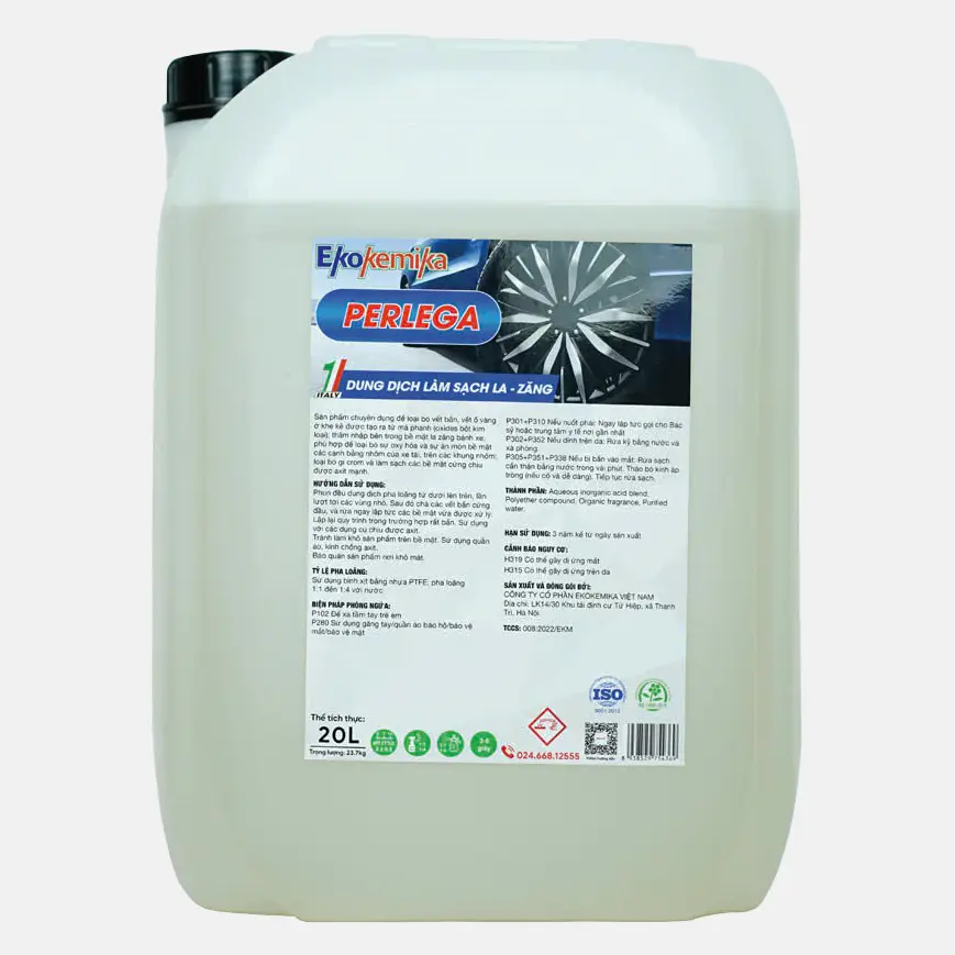 Dung dịch tẩy rửa lazang ô tô (rửa mâm, vành xe) Perlega can 20 lít Ekokemika