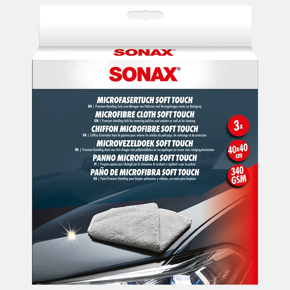 Khăn Sonax microfiber Tối ưu sử dụng cho ngoài xe ô tô như làm sạch bụi bẩn, làm sạch chất đánh bóng, phủ ceramic, wax, polymer. Cũng phù hợp để vệ sinh nội thất ôtô.